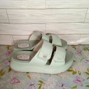 Hey Dude Delray Slide Sandals Hook N Loop Womens 11